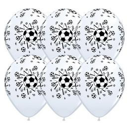 11 inch-es Soccer Balls White - Focilabdás Léggömb (6 db/csomag)