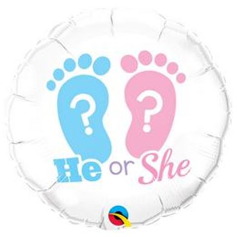 18 inch-es fólia - He or She? Footprints