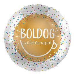 17 inch-es Boldog Születésnapot Smile Mintás Fólia Lufi